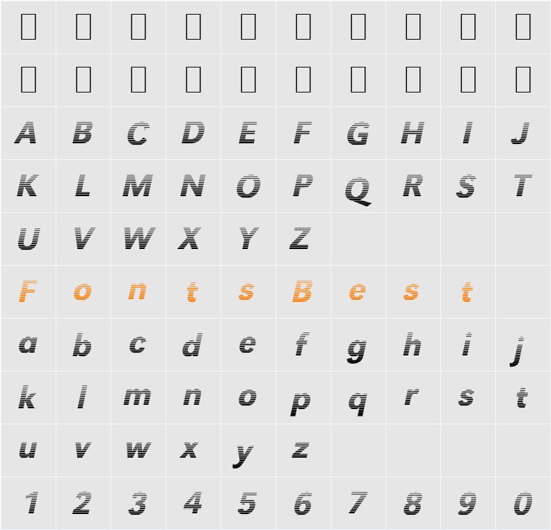 TomBeckerGradient-Medium Character Map