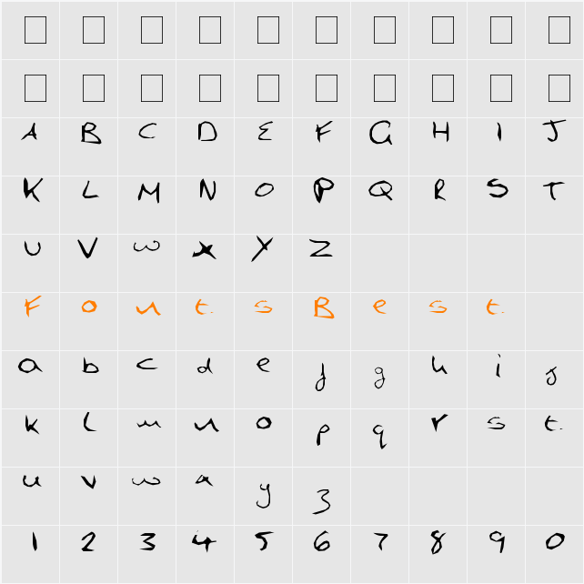 Hand Writing Character Map