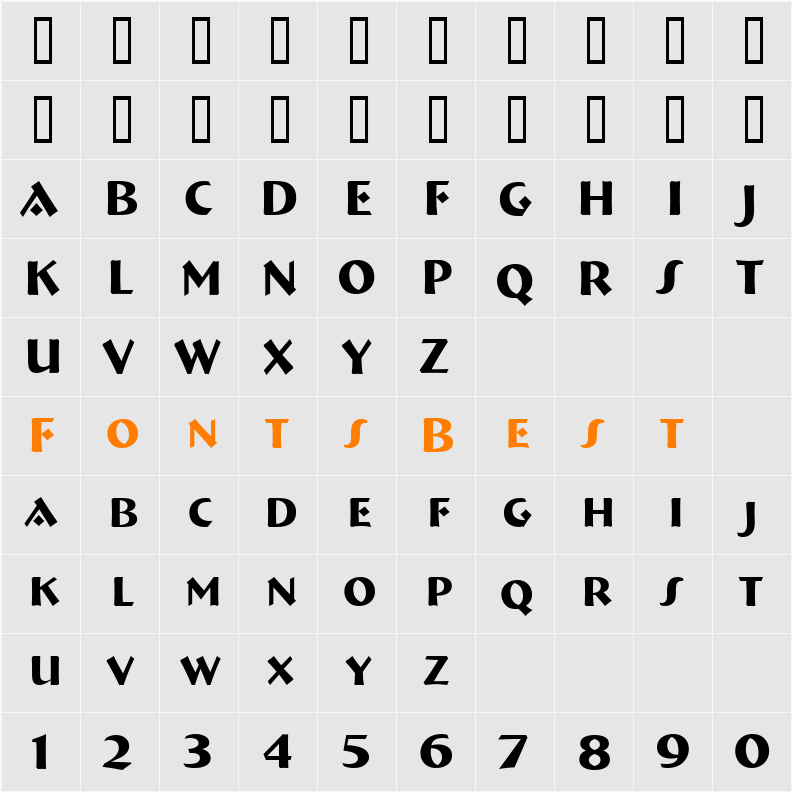 a_BremenCaps Character Map