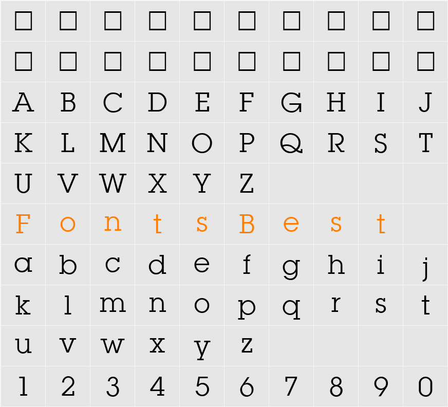Lubalin Character Map