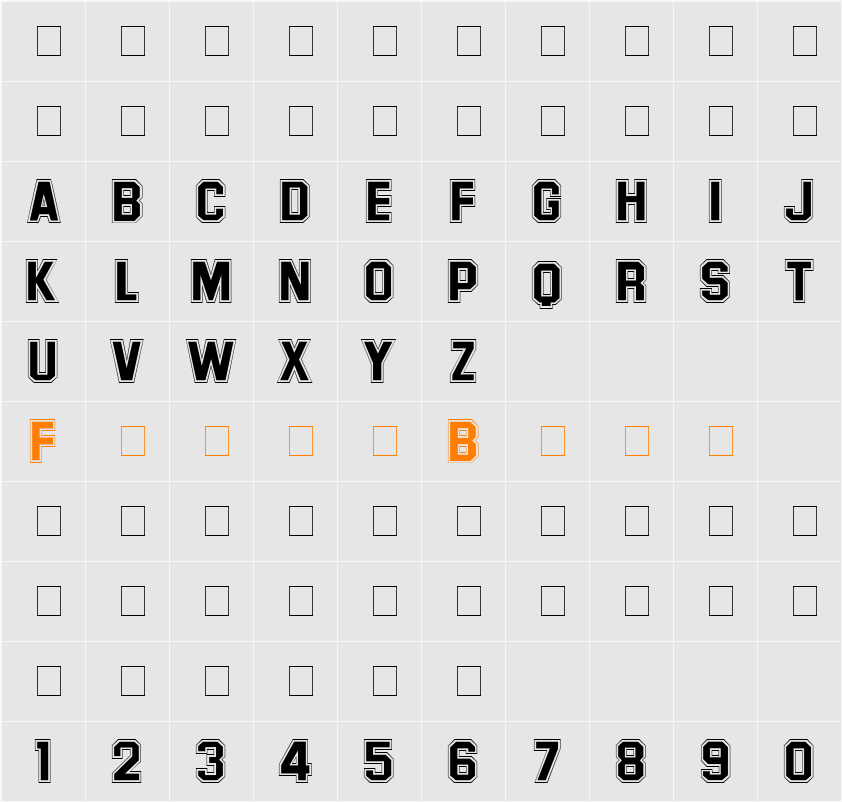 Letter Sweater SansOutline SSi Character Map