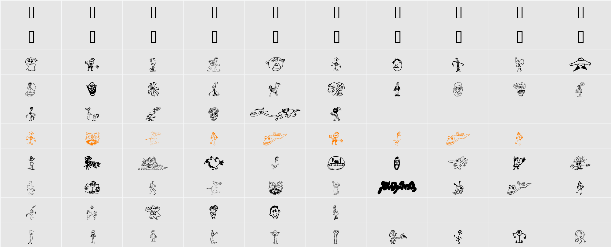 Brian Powers Doodle 2 Character Map