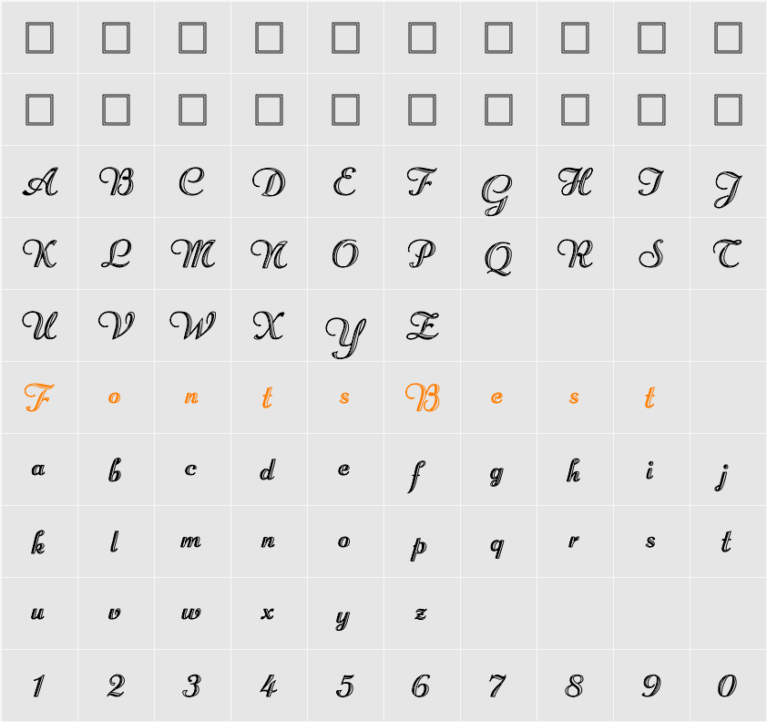 Rechtman Hollow Character Map