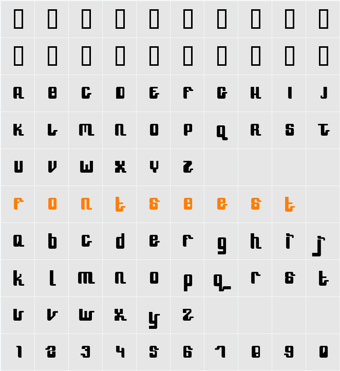 SpeedFreek Character Map