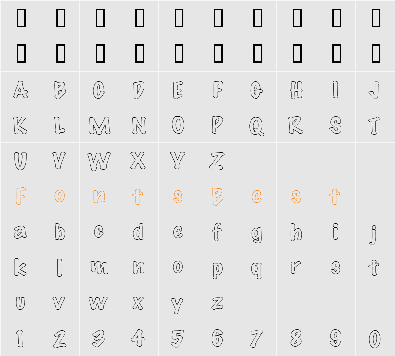 Marker-Hollow-Extended Character Map
