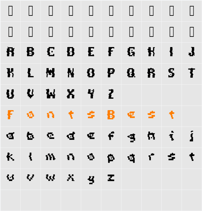 Pixel_Distortion Character Map