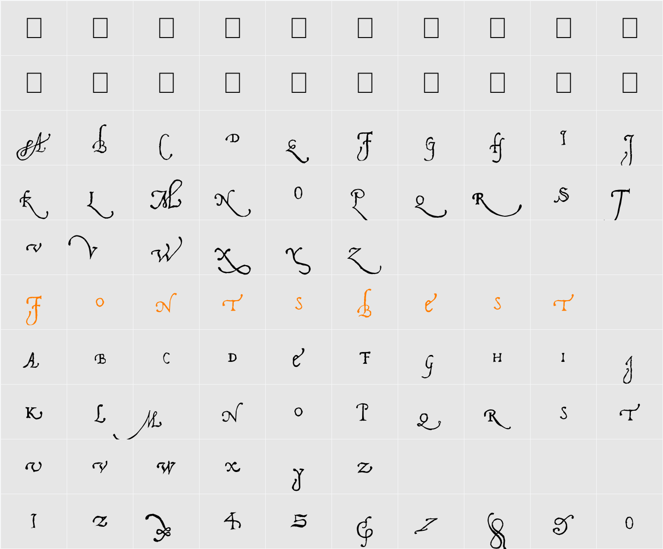 Pal Antic Character Map