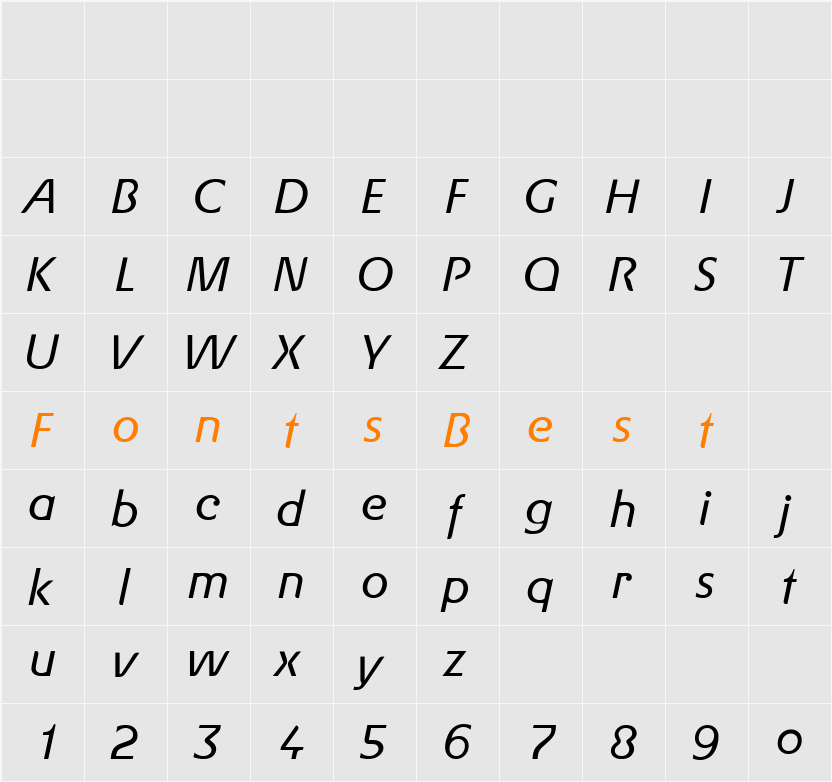 Gerstner BQ Character Map
