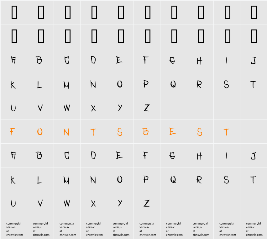 Rasterized  Character Map