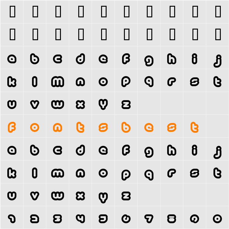 PicoWhite Character Map
