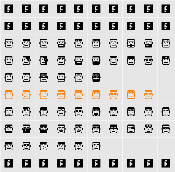 PolyFace Character Map