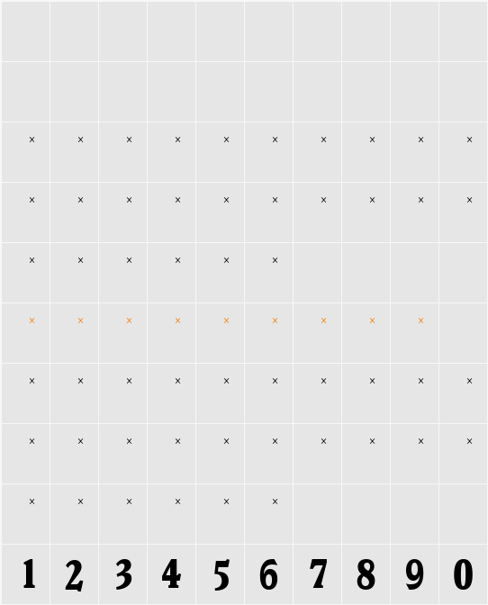 VeroneseExtraBoldCondensedTab Character Map