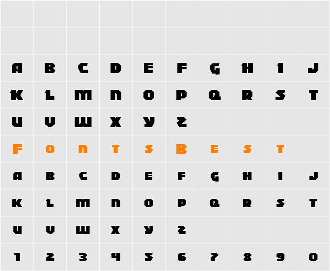 Blitzstrike Expanded Character Map