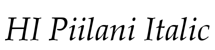 HI Piilani Italic Font Image