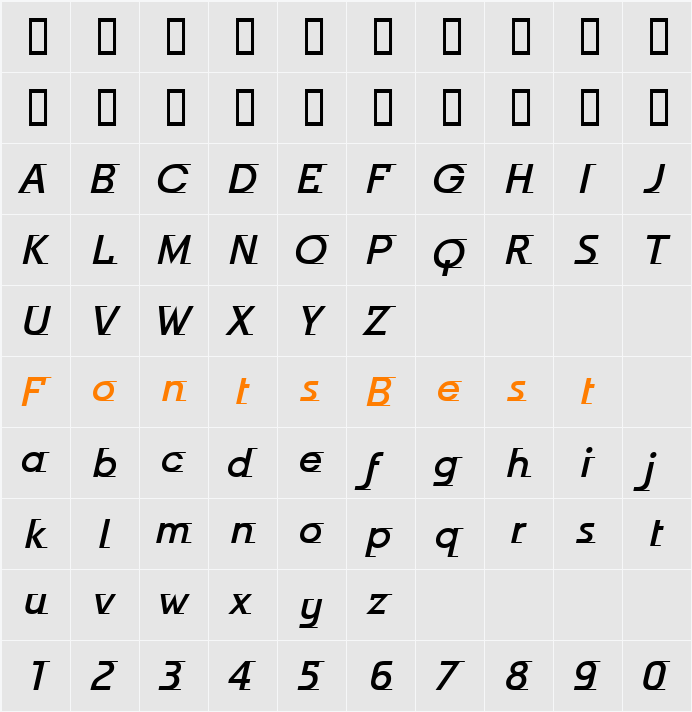 Odyssee Md ITC TT Character Map