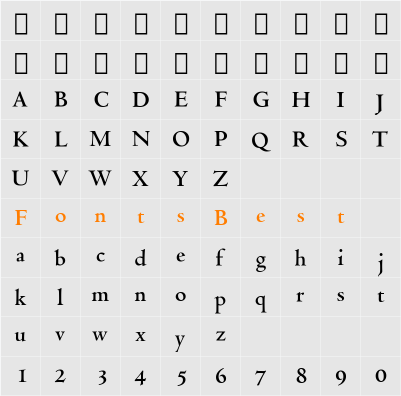Venetian301 Bd BT Character Map