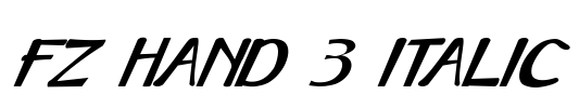 FZ HAND 3 ITALIC Font Image