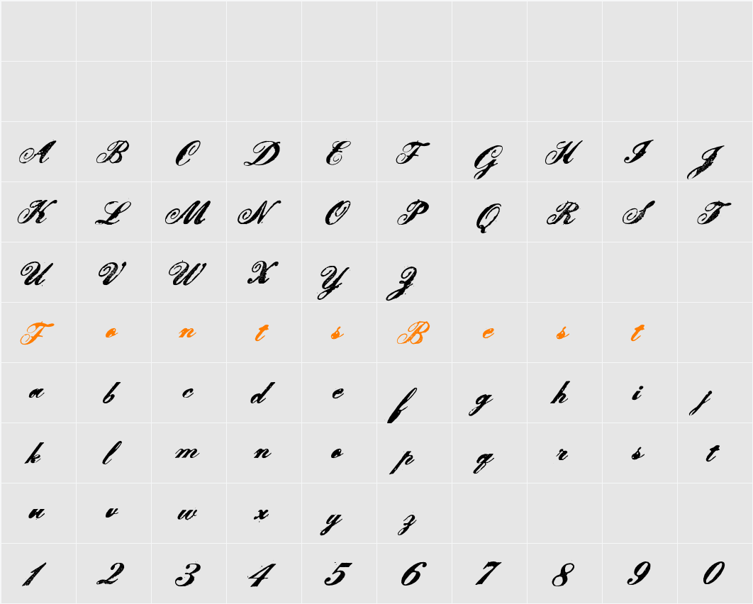 LeScript Character Map