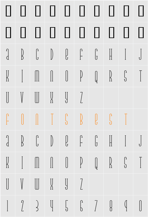 Parkland Serif Character Map