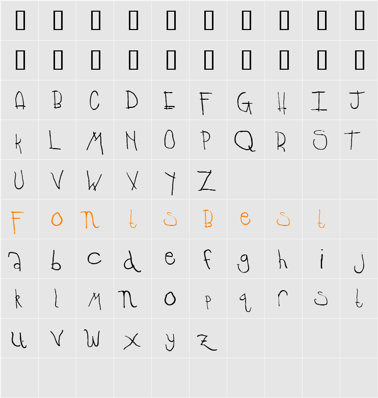 JI-Shelta Character Map