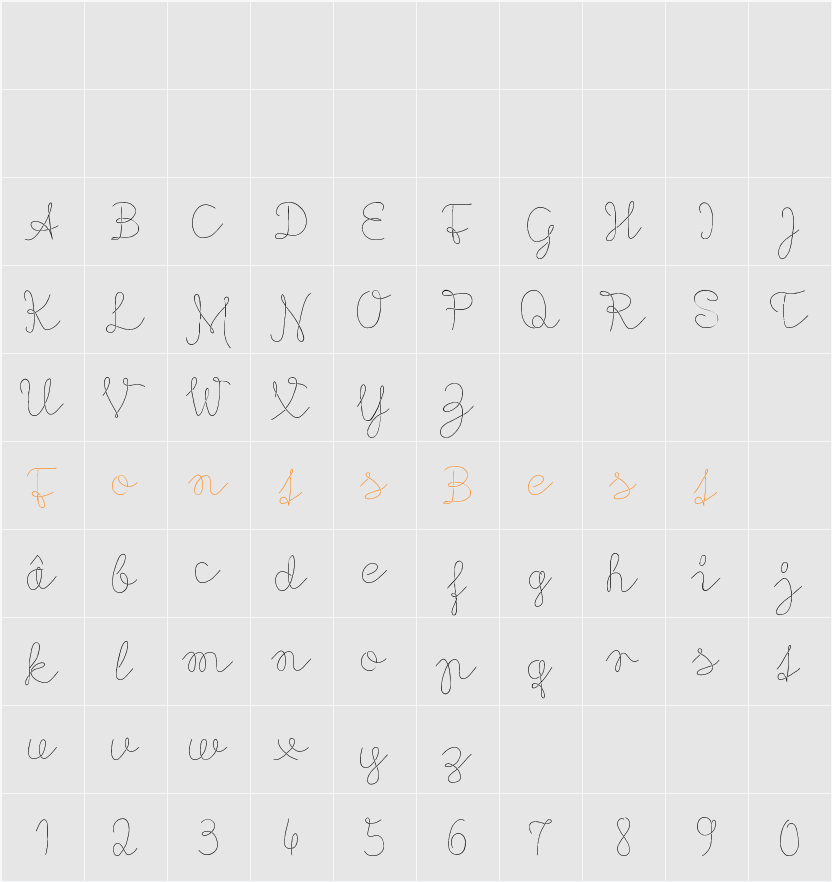 Flypflop Character Map