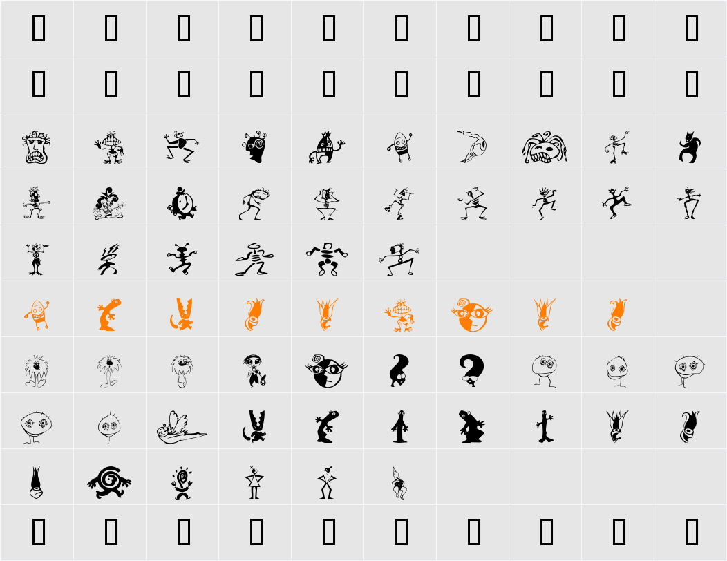 Kooksters Character Map