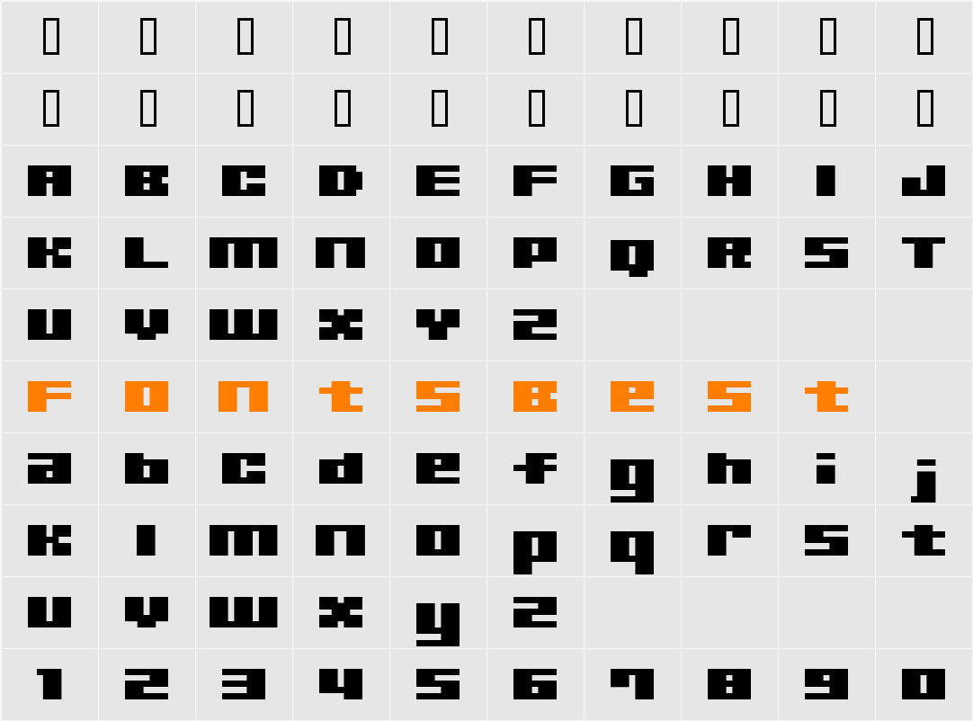 MD Ultra Seven Character Map