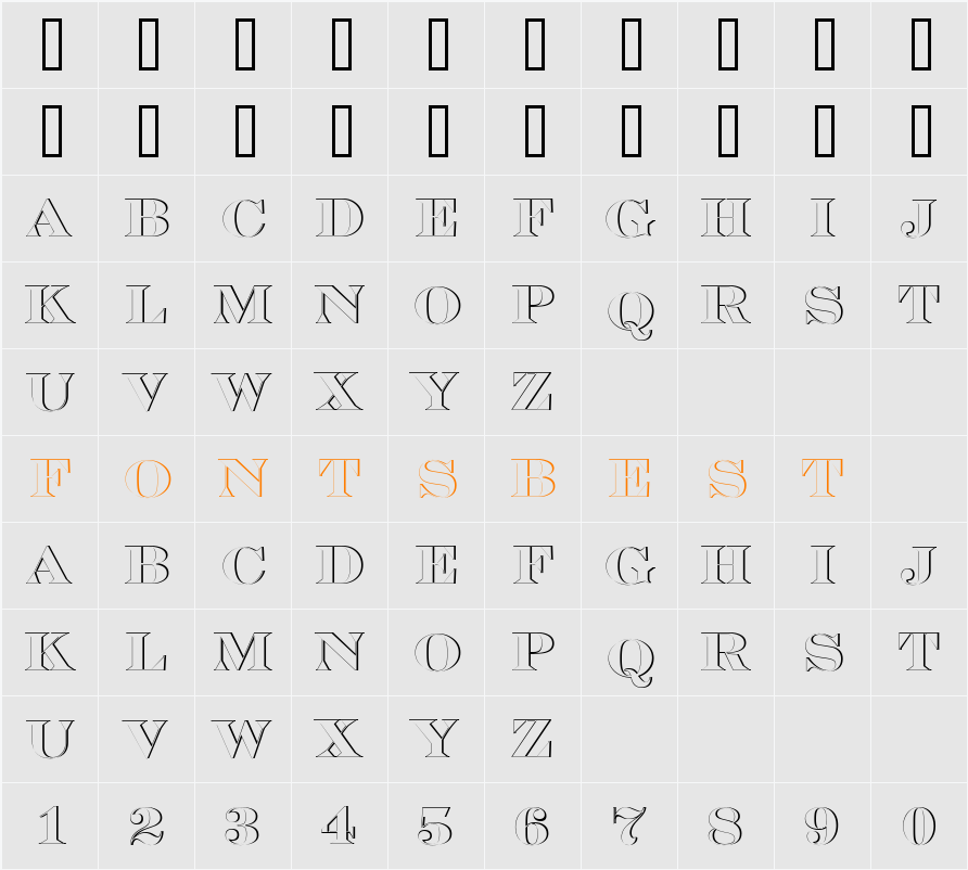 a_SeriferTitulSh Character Map