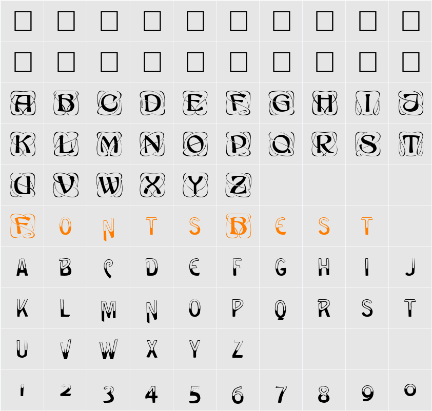 NouveauCap Character Map