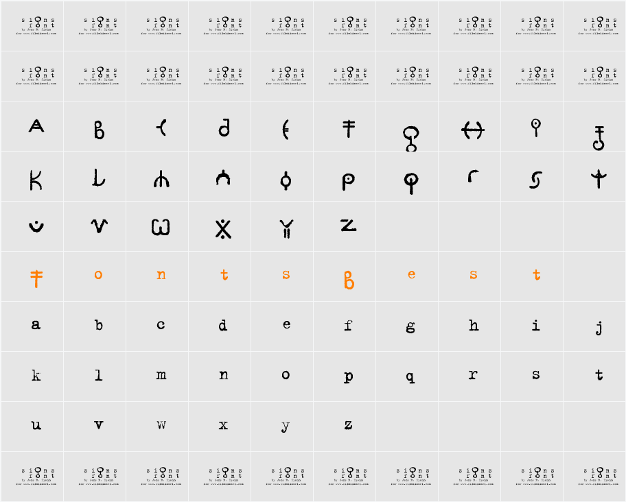 signs - zeichen 2.0 Character Map