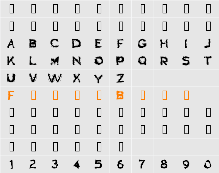 Boogaloo 1.0 Character Map