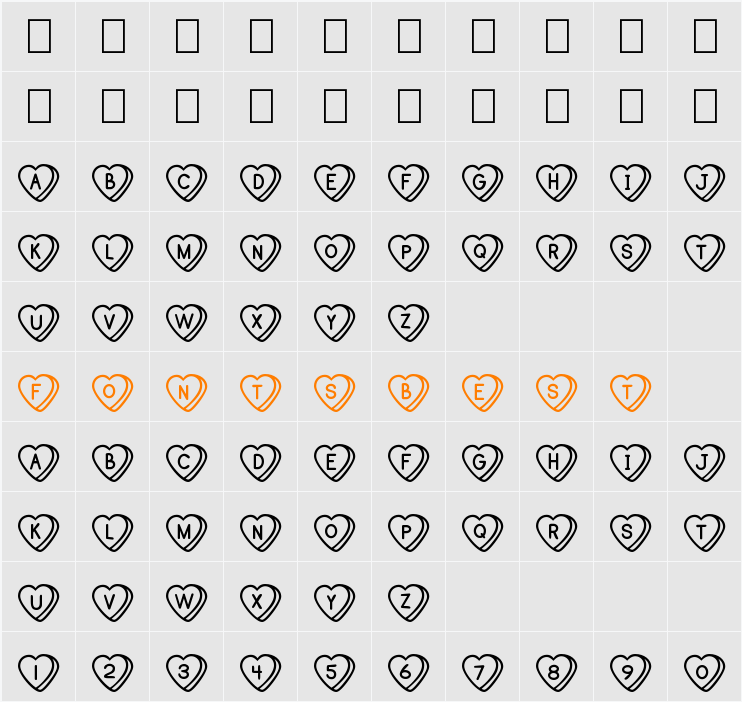 Sweet Hearts Character Map