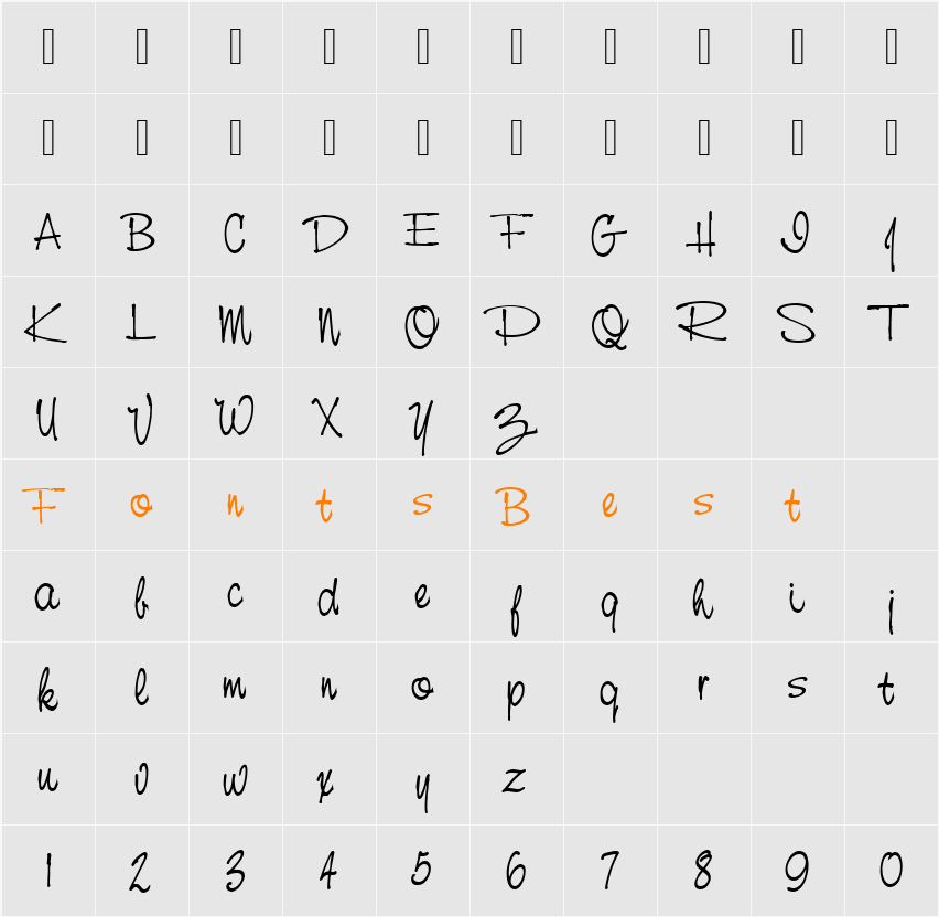 NevisonCasJoiD Character Map