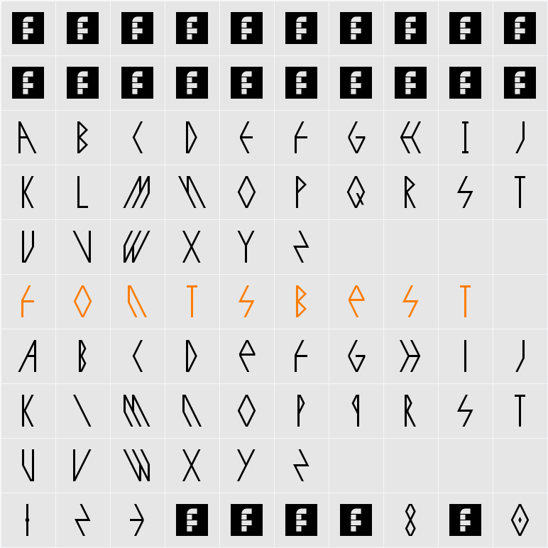 exoZITI2 Character Map