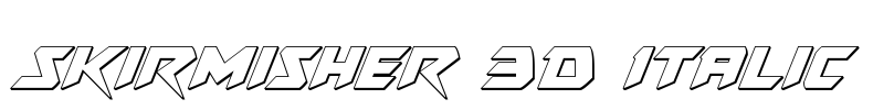 Skirmisher 3D Italic Font Image