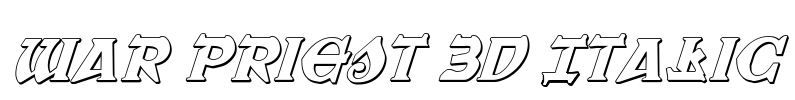 War Priest 3D Italic Font Image