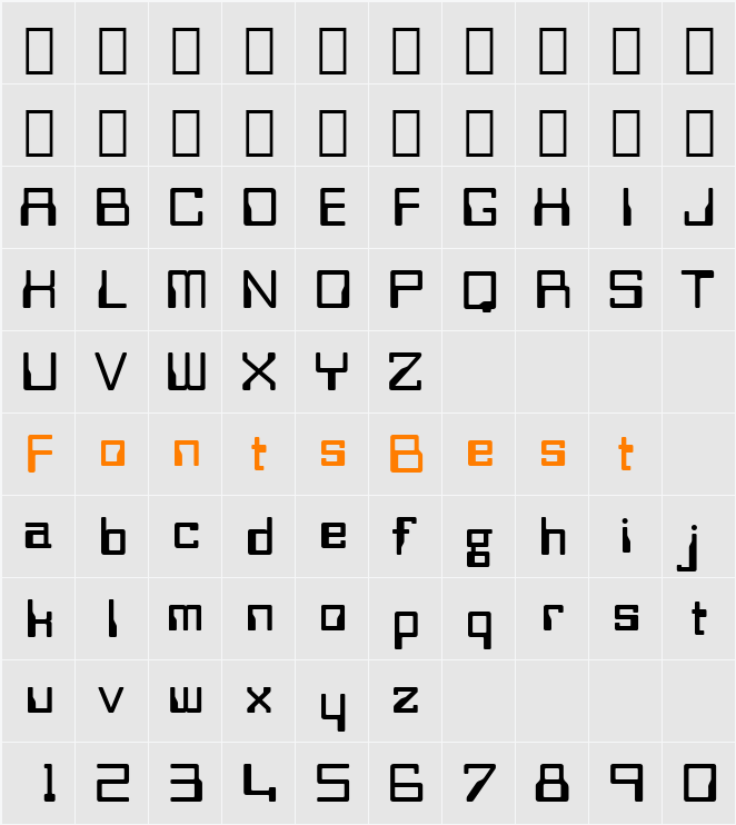 Orbit-B BT Character Map