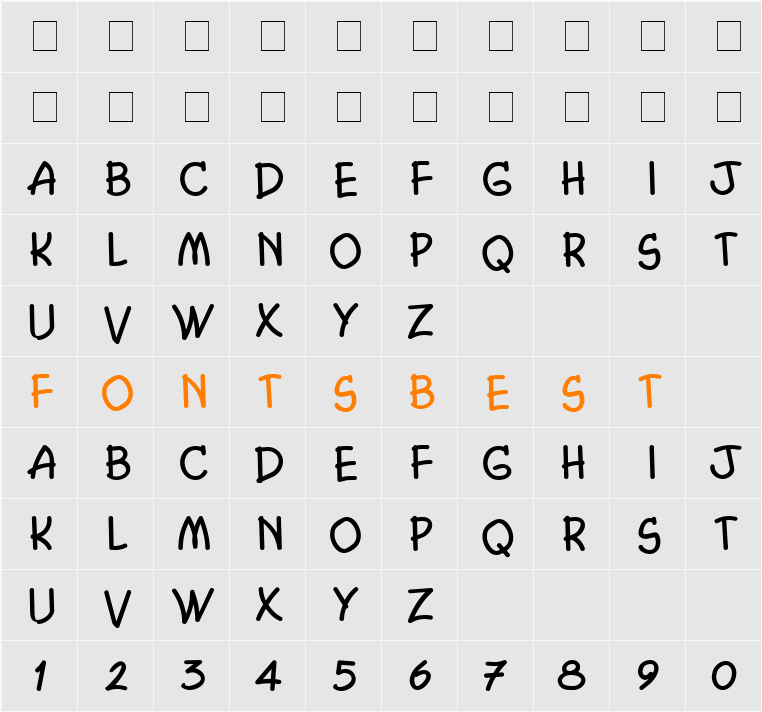 478-CAI978 Character Map