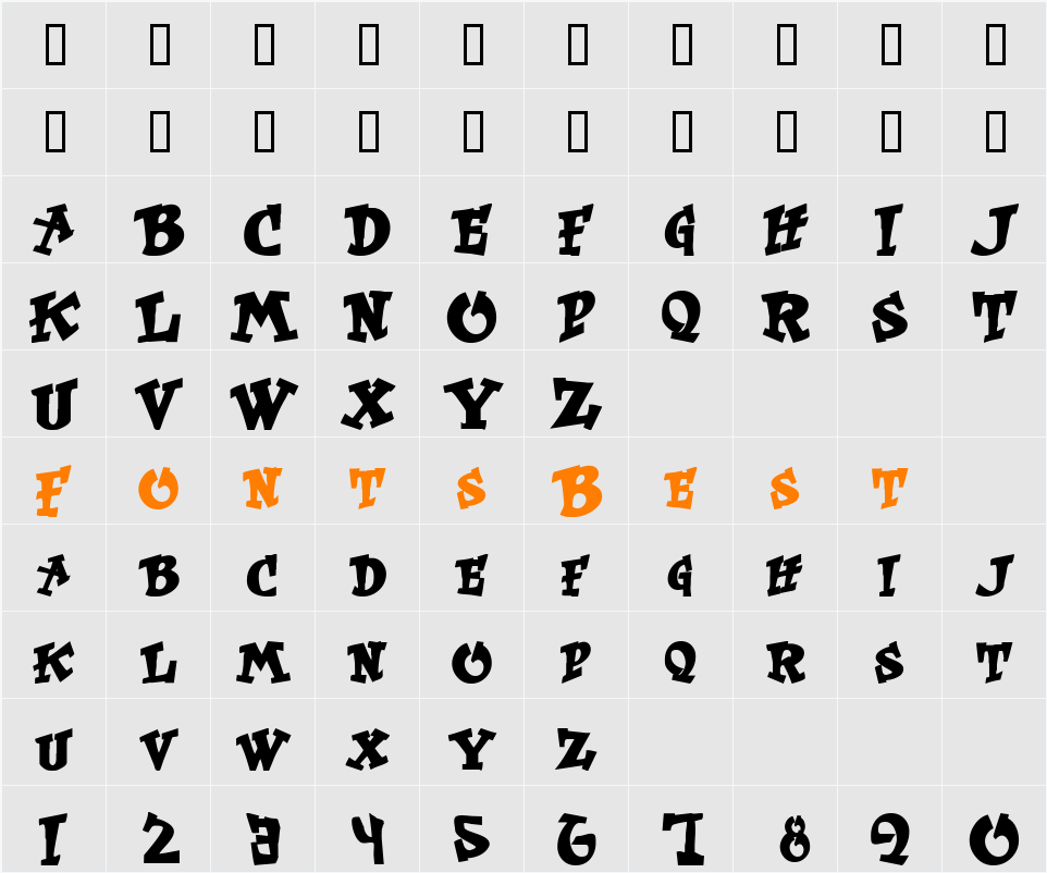 Wass Character Map