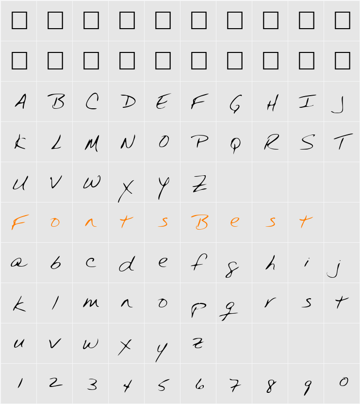 RamseysHand Character Map