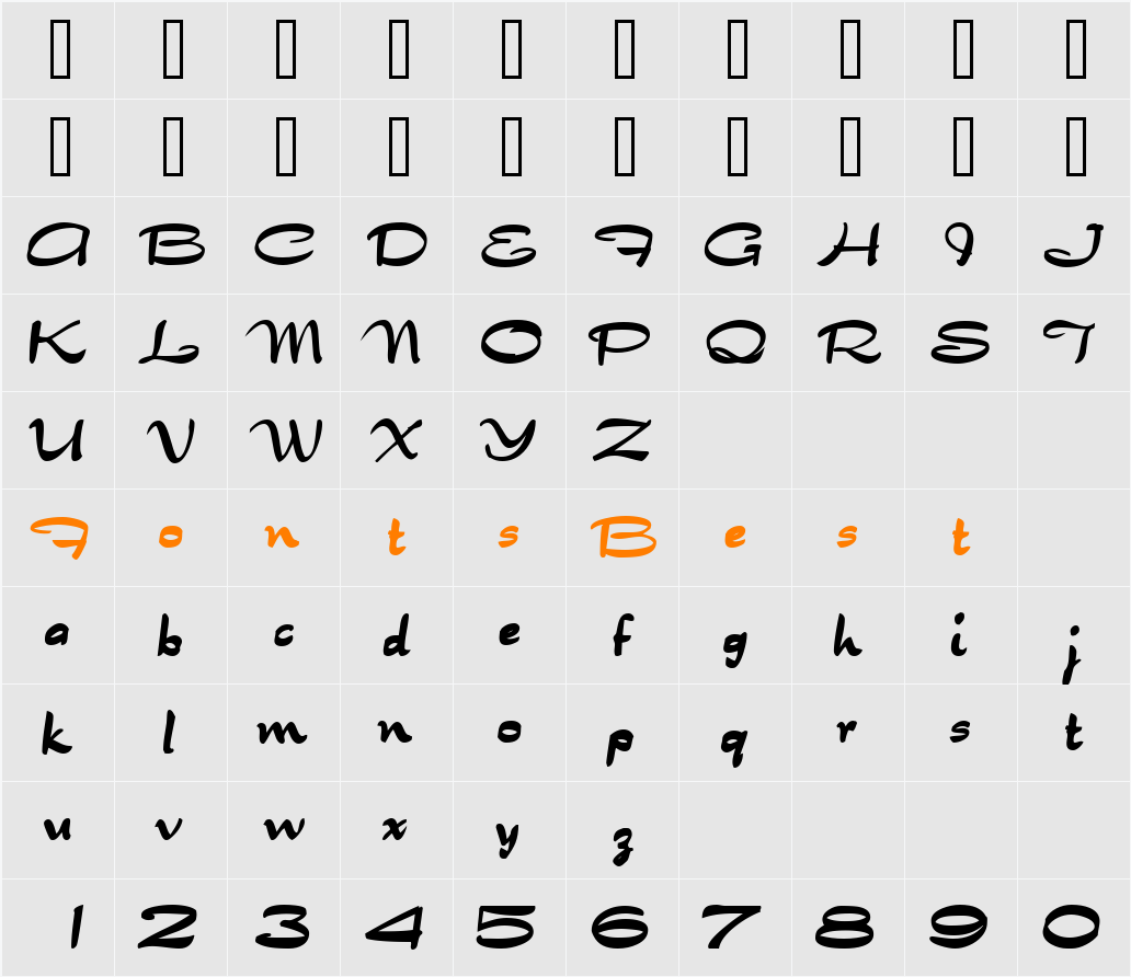 BuenaScriptSSK Character Map