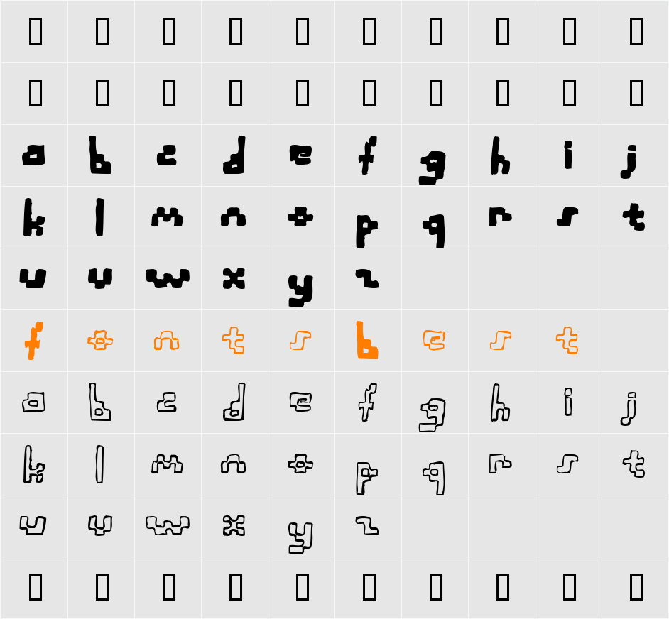 SyntacticLower Character Map