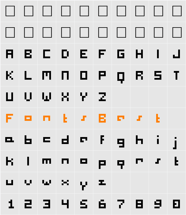 Bmf-10 Character Map