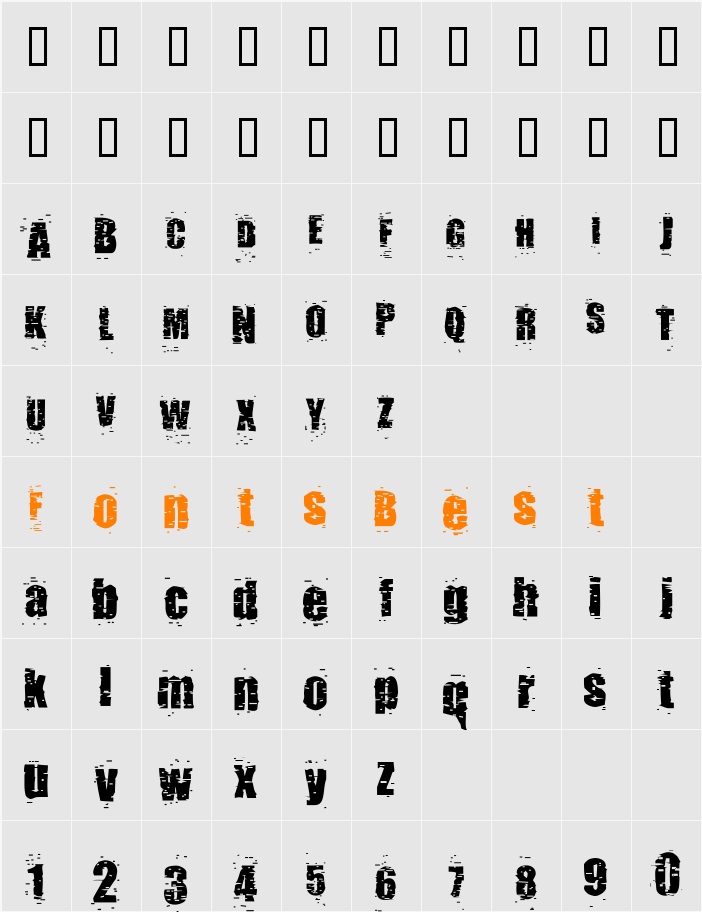 pUNKASSBITCH Character Map