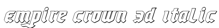 Empire Crown 3D Italic Font Image