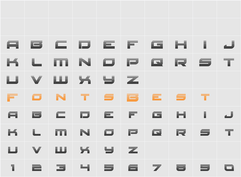 Red Rocket Gradient Character Map
