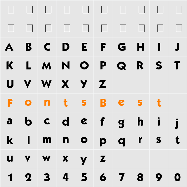 Performa SSi Character Map
