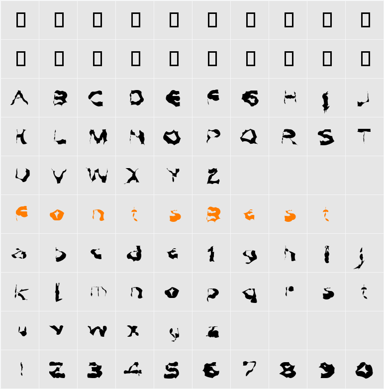 Skinnbanjo Character Map
