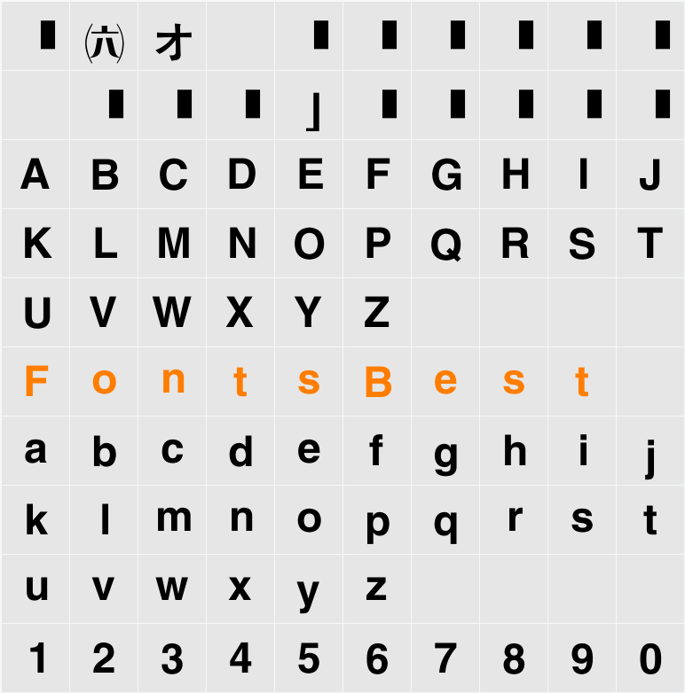 EU-F5 Character Map