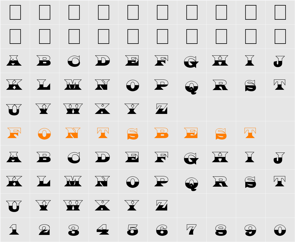 a_LatinoTitulB&W Character Map